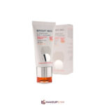 عکس جعبه و محصول عکس زاویه پشت عکس جعبه کرم ضد آفتاب رنگی برایت مکس دارای SPF50 حاوی ویتامین C