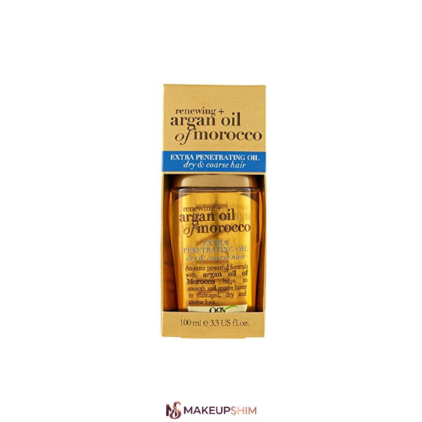 نمای داخل بسته بندی محصول روغن مو او جی ایکس مدل اکسترا (Extra Penetrating Oil) حجم 100 میلی لیتر
