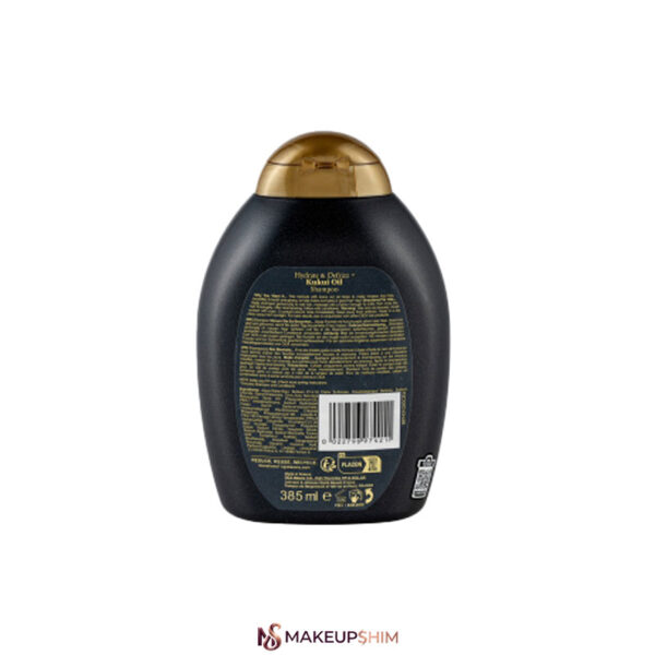 نمای پشت محصول شامپو آبرسان و صاف کننده مو حاوی روغن کوکوی (Kukui Oil) فاقد سولفات حجم 385میلی لیتر