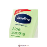 نمای با جزعیات بیشتر محصول لوسیون بدن وازلین مدل آلوئه ورا (Aloe Soothe) حجم 400 میلی‌لیتر
