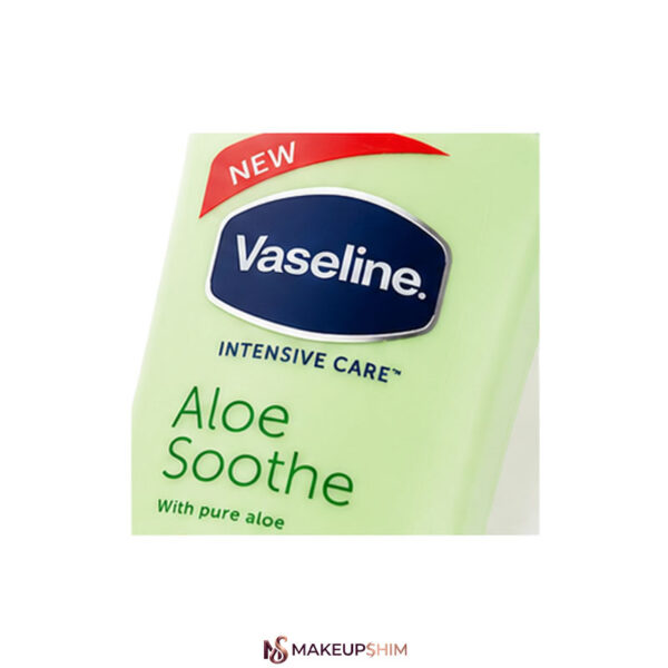 نمای با جزعیات بیشتر محصول لوسیون بدن وازلین مدل آلوئه ورا (Aloe Soothe) حجم 400 میلی‌لیتر