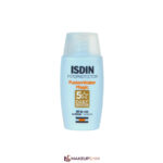 نمای اصلی محصول ضدآفتاب بدون رنگ ایزدین SPF50 مدل (Fusion Water Magic) ‌مناسب انواع پوست حجم 50 میلی‌لیتر