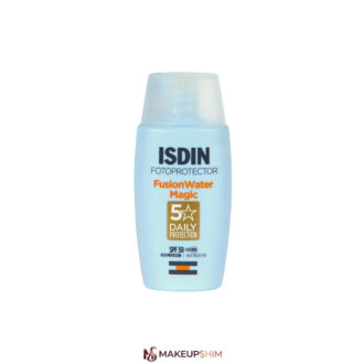 نمای اصلی محصول ضدآفتاب بدون رنگ ایزدین SPF50 مدل (Fusion Water Magic) ‌مناسب انواع پوست حجم 50 میلی‌لیتر