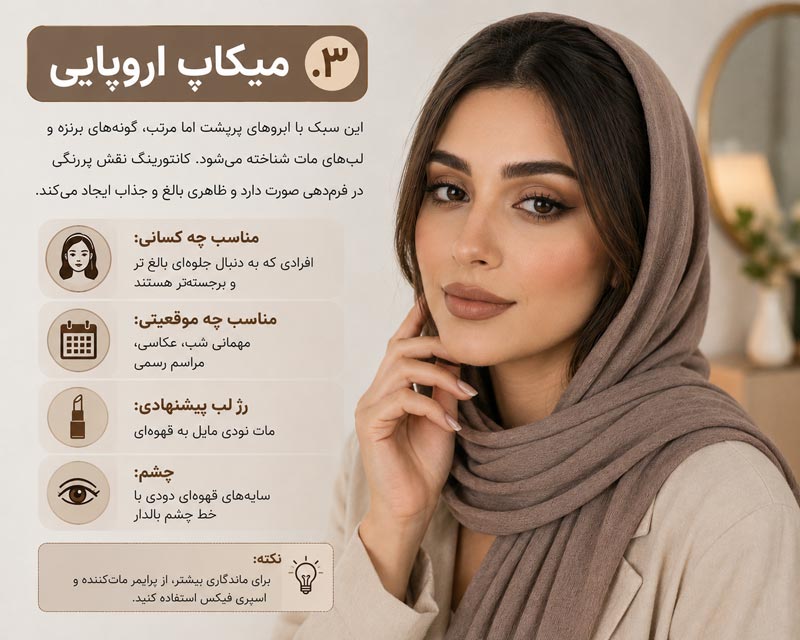۳. میکاپ اروپایی