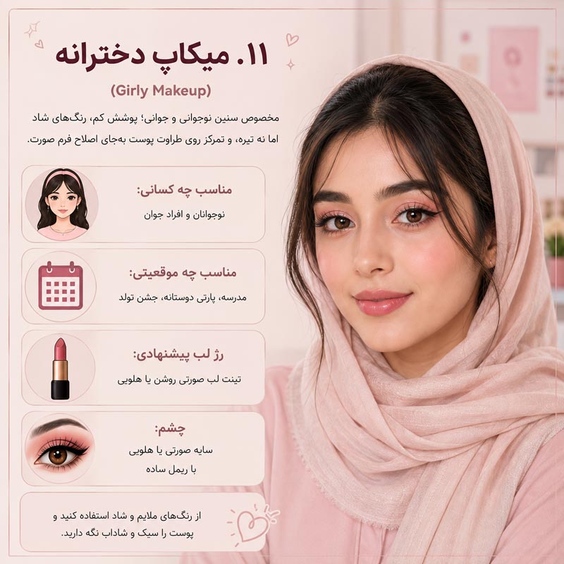 ۱۱. میکاپ دخترانه