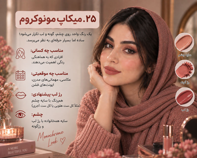 ۲۵. میکاپ مونوکروم