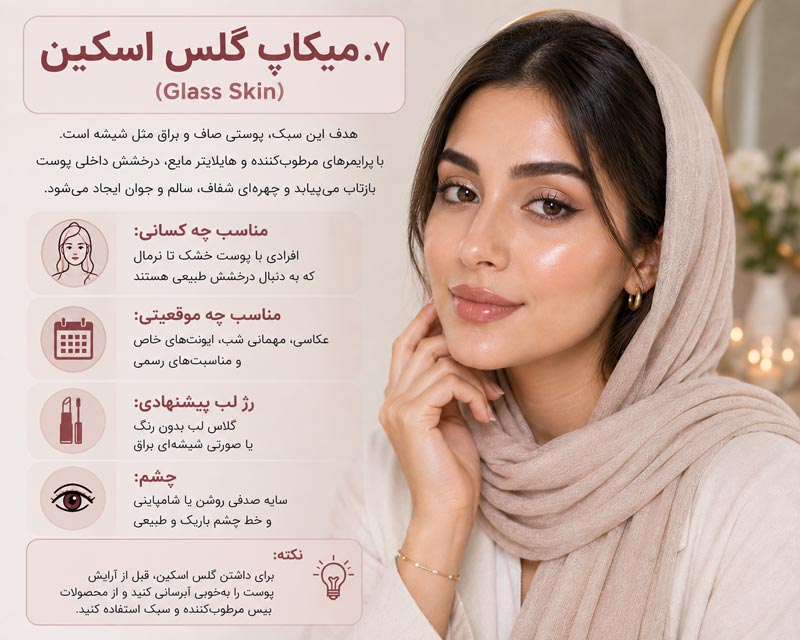 ۷. میکاپ گلس اسکین (Glass Skin)
